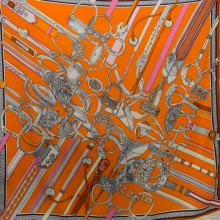 Hermes Cashmere Silk Scarf 100x100cm 05 2022
