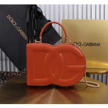 Dolce & Gabbana Logo box handbag in calfskin orange 2024
