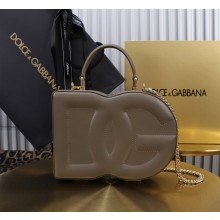 Dolce & Gabbana Logo box handbag in calfskin dark gray 2024