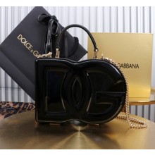 Dolce & Gabbana Logo box handbag in patent leather black 2024