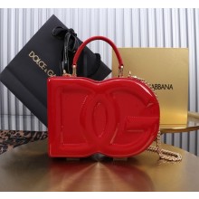 Dolce & Gabbana Logo box handbag in patent leather red 2024