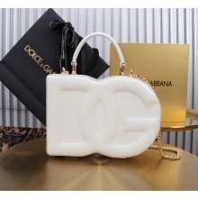 Dolce & Gabbana Logo box handbag in patent leather white 2024