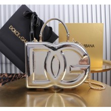 Dolce & Gabbana Logo box handbag in patent leather silver 2024
