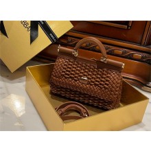 Dolce & Gabbana Small woven nappa leather Sicily bag caramel 2024