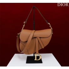dior Medium Tan Grained Calfskin Saddle Bag with Strap 2023