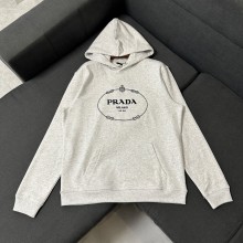 prada Cotton fleece hoodie Natural 2023