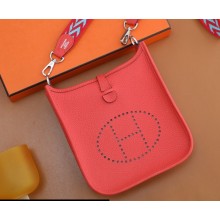 Hermes III TPM Evelyne Bag In Original Togo Leather with silver Hardware  rouge casaque(Full Handmade)