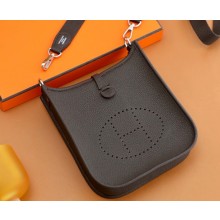 Hermes III TPM Evelyne Bag In Original Togo Leather with Gold/Silver Hardware cafe(Full Handmade)