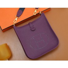 Hermes III TPM Evelyne Bag In Original Togo Leather with Gold/Silver Hardware anemone(Full Handmade)