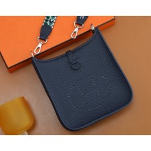 Hermes III TPM Evelyne Bag In Original Togo Leather with Silver Hardware bleu nuit(Full Handmade) 