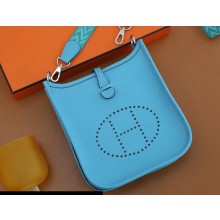 Hermes III TPM Evelyne Bag In Original Togo Leather with Gold/Silver Hardware blue du nord(Full Handmade)
