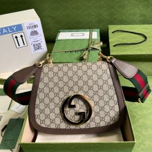 Gucci Beige and ebony GG Supreme canvas Blondie medium shoulder bag 699210 2022