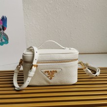 PRADA Leather mini-bag 1BH202 white 2023