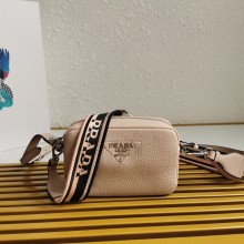 PRADA logo-embroidered small shoulder bag 1BH192 pink 2023