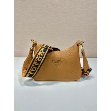 PRADA Leather shoulder bag 1bh193 tan 2023