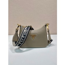 PRADA Leather shoulder bag 1bh193 gray 2023