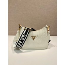 PRADA Leather shoulder bag 1bh193 white 2023