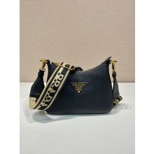 PRADA Leather shoulder bag 1bh193 black 2023
