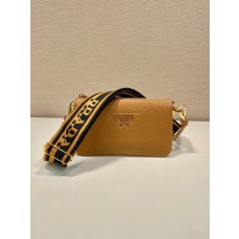 PRADA Leather shoulder bag 1bh194 tan 2023