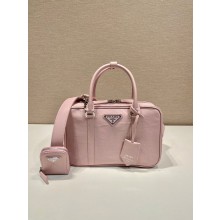 PRADA Medium antique nappa leather top handle bag 1BB092 pink 2023