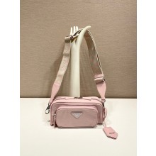 PRADA Nappa antique leather multi-pocket shoulder bag 1BH198 pink 2023