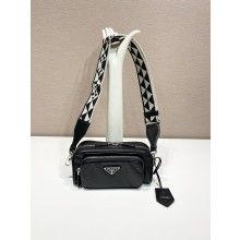 PRADA Nappa antique leather multi-pocket shoulder bag 1BH198 black 2023
