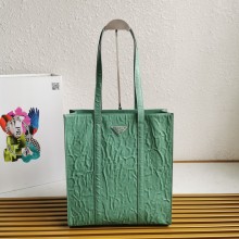 PRADA Small antique nappa leather tote 1BG459 GREEN 2023
