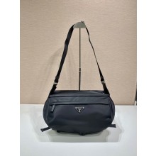 prada Re-Nylon and Saffiano leather shoulder bag 2vh991 black 2023