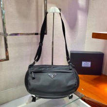 prada Re-Nylon and Saffiano leather shoulder bag 2vh994 black 2023