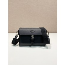 PRADA BLACK Saffiano leather SHOULDER BAG 2VD044 2023