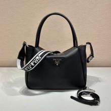 PRADA Large leather handbag 1BC170 BLACK 2023