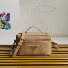 PRADA Leather mini-bag 1BH202 beige 2023
