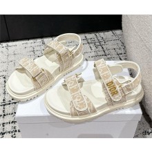 Dior beige Jacquard with Ecru Dior Oblique Raffia Dioract Sandal 2025