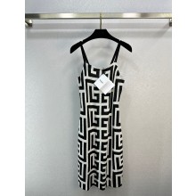 Balmain logo printed JERSEY DRESS white/black 2023