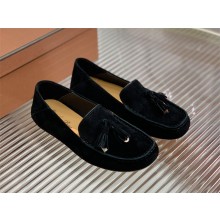 Loro Piana Dot Sole Loafers in Suede Goatskin black 2022