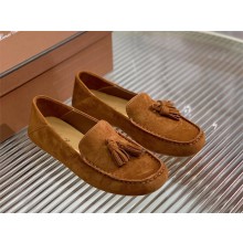 Loro Piana Dot Sole Loafers in Suede Goatskin caramel 2022
