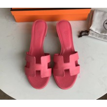 Hermes Heel 5cm Oasis Slipper Sandals in epsom Leather peach pink