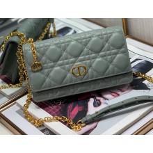 Dior Caro Belt Pouch with Chain Bag in Supple Cannage Calfskin Gray 2022