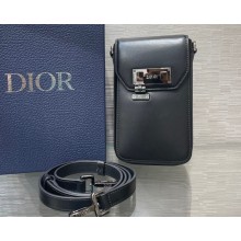 Dior Black Smooth Calfskin Vertical Pouch Bag 2022