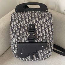 Dior Oblique Jacquard and Black Grained Calfskin Gallop Backpack Bag 2022