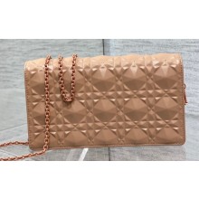 Lady Dior Pouch Bag in Cannage Calfskin with Diamond Motif Beige 2022