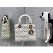 Lady Dior Small Bag in Cannage Lambskin white 2023