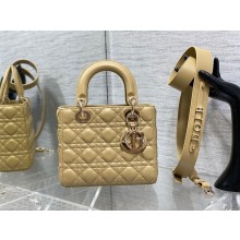 Lady Dior Small Bag in Cannage Lambskin beige 2023