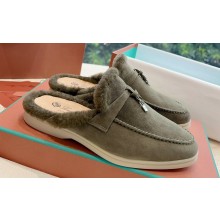 Loro Piana Charms Walk Babouche Suede slipper Fur Women/Men Loafers 03