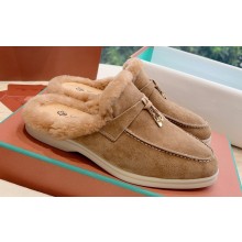 Loro Piana Charms Walk Babouche Suede slipper Fur Women/Men Loafers 04