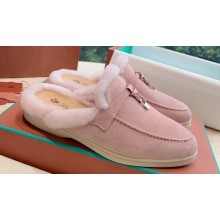 Loro Piana Charms Walk Babouche Suede slipper Fur Women/Men Loafers 06