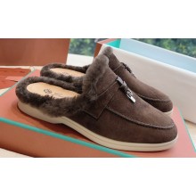 Loro Piana Charms Walk Babouche Suede slipper Fur Women/Men Loafers 01