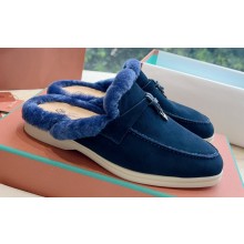 Loro Piana Charms Walk Babouche Suede slipper Fur Women/Men Loafers 10