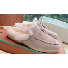 Loro Piana Charms Walk Babouche Suede slipper Fur Women/Men Loafers 11