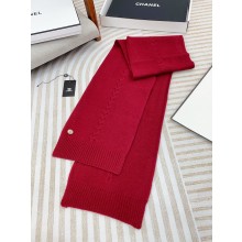 CHANEL RED KNITTED SCARF P77570 2024B